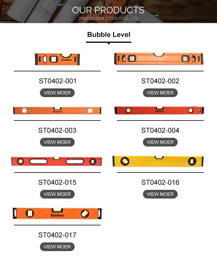 Magnetic Measuring Tools Aluminum Alloy Spirit Level with Three Bubbles