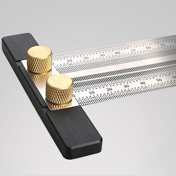 Scale T-Hole Ruler Woodworking Scribing Mark Line Gauge Hole Ruler Scribing Ruler Woodworking Backing Ruler