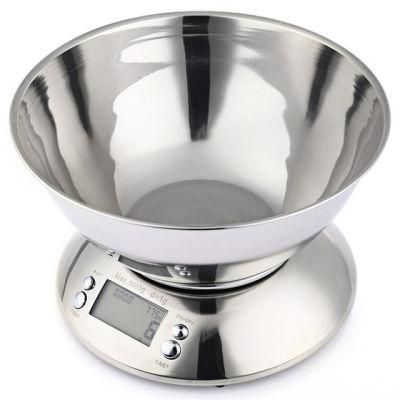 Digital LCD Cooking Tool Stainless Electronic Bowl Kitchen Scale