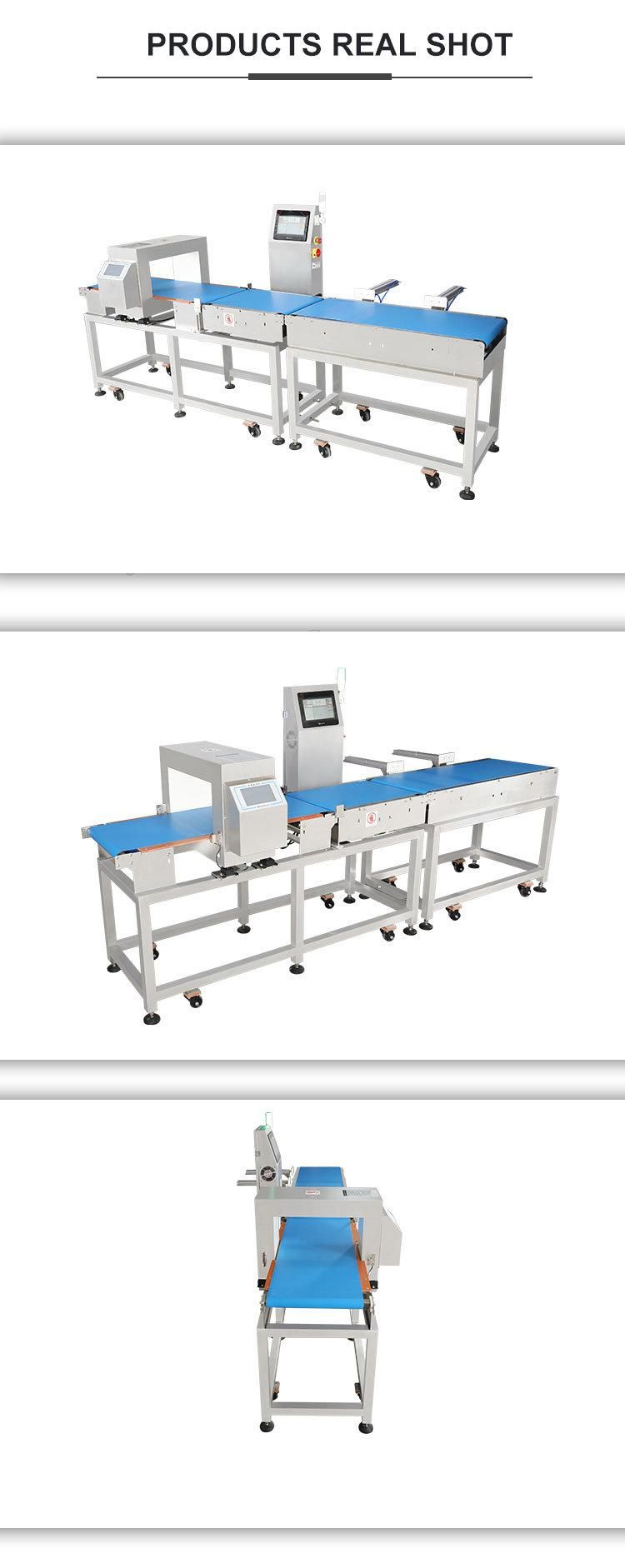 Combination System of Online Checkweigher and Metal Detector for Production Line in Food Industry with Counting Function
