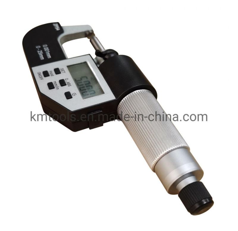 0-25mm IP54 Protection Degree Five Buttons Digital Outside Micrometer