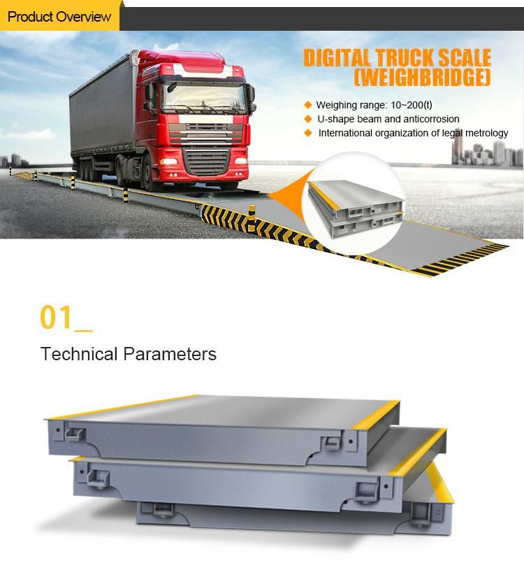3*16m 100t Weghbridge Truck Scales with 3 Sections 6 Parts