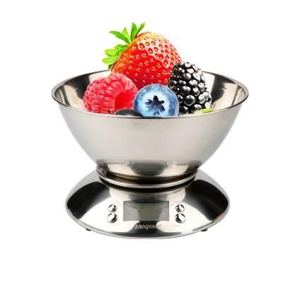 New Factory Stainless Steel Kitchen Food Weighing Scale with Bowl