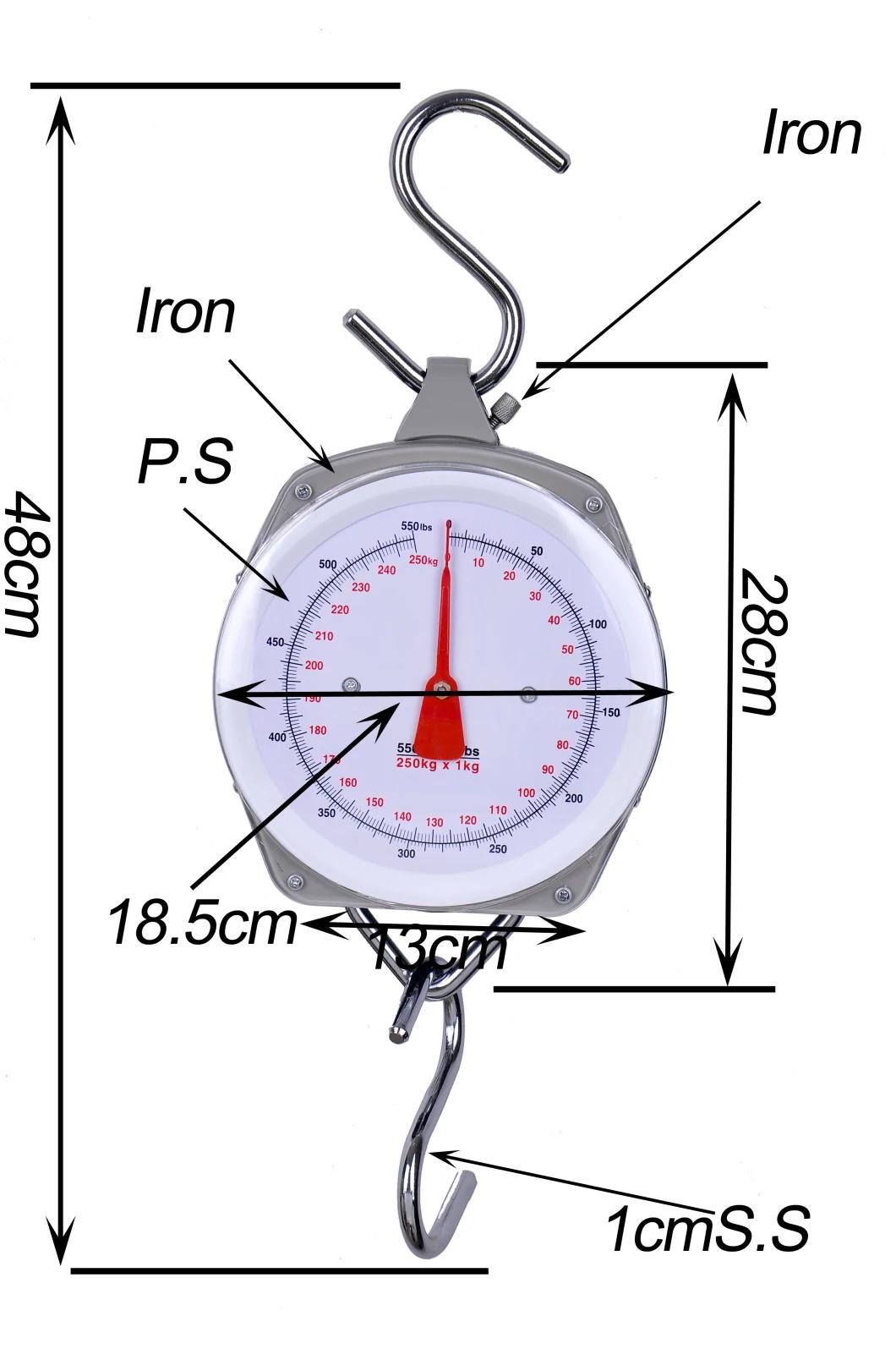 Household Mechanical Painted Steel 200kg 250kg Portable Spring Hanging Luggage Scale