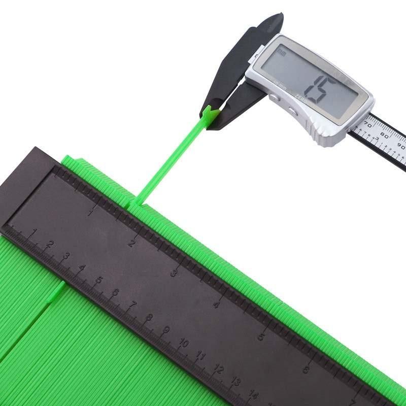 10-Inch Set Green Widening Self-Locking Contour Gauge Radian Ruler Copying Gauge Extractor Six-Fold Ruler with Tool Kit