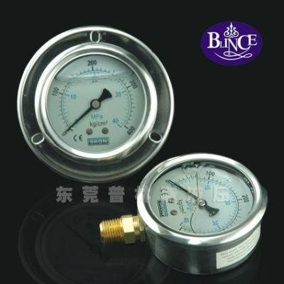 Low Standard Pressure Gauge with Steel Bezel Bottom Connection