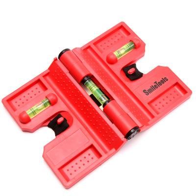 Activable Corner Style Red Magnetic Post Spirit Level Cross Check Spirit Bubble Level