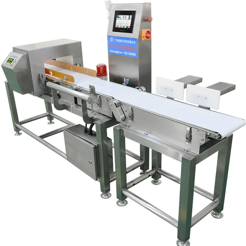 Food Production Line Metal Detector and Check Weigher Combo for Fresh Meat