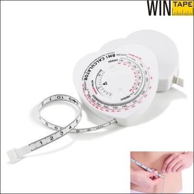 Heart Shaped Eco-Friendly Custom Tape Measure Precision BMI Calculator Wheel