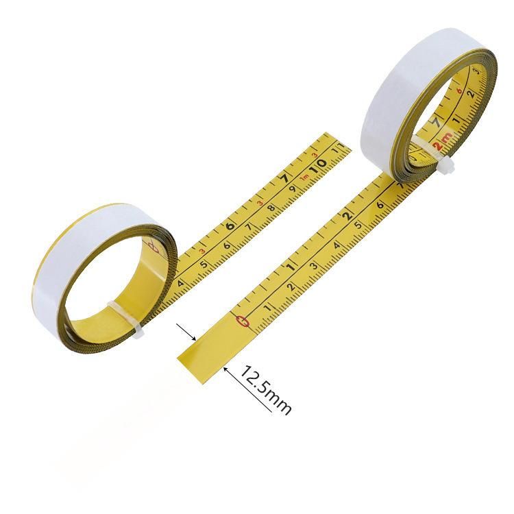 Chinese and English Scale Sticky Ruler Woodworking Guide Rail Self-Adhesive Ruler Tape Measure Flat Ruler with Glue Metal Sticky Ruler Can Be Customized