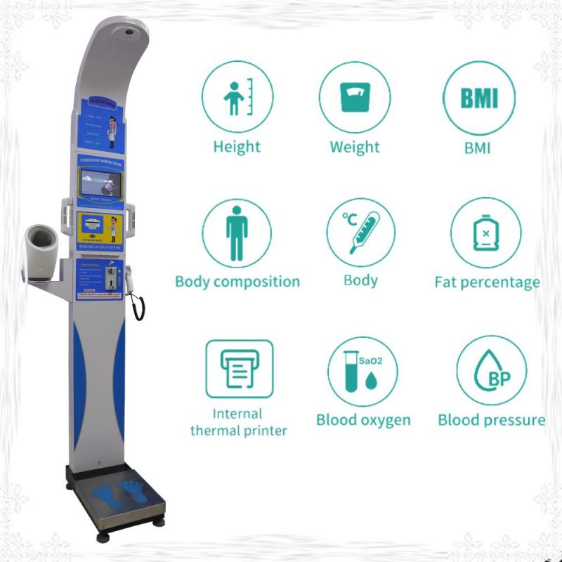 Intelligent Voice Coin Operation Height and Weight Scale Health Checkup Machine Blood Pressure and Fat Measuring Scales