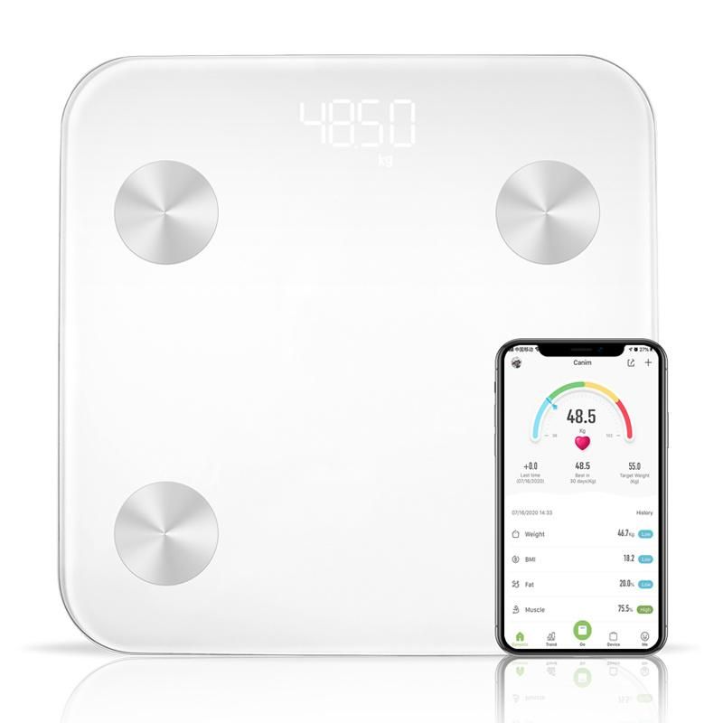 Amazon Top Seller Batteries LCD/LED Digital Wireless Calibration Glass Smart Scale Body Scale Weighing Scale