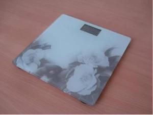Chinese Classic Glass Printing Electronic Weighing Bathroom Scale