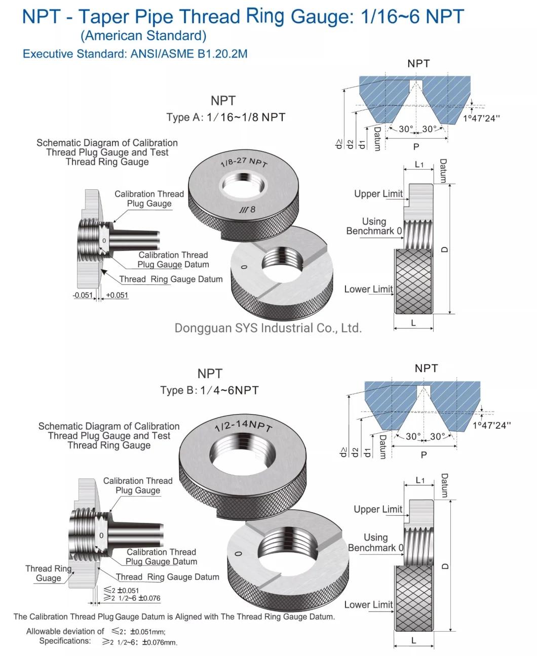 Precision Thread Plug and Ring Gauges for Plastic Mould Injections