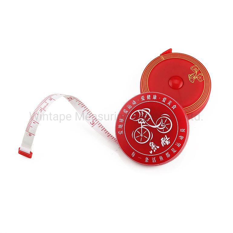 Custom Red 1.5m Plastic Fiberglass Tape Measure as Promotional Gift