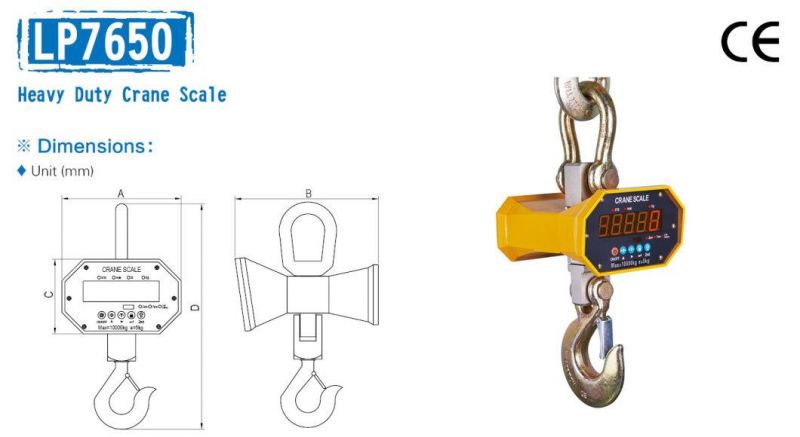 300kg 1000kg 5 Ton CE Industrial Wireless Bluetooth Electronic Weighing Digital Hanging Big Ocs Crane Scale