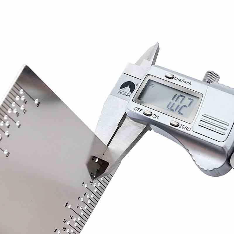 Inch Hole Ruler Stainless Steel with Base Multi-Functional Woodworking Marking Ruler DIY Planning Line Tenon and Mortise