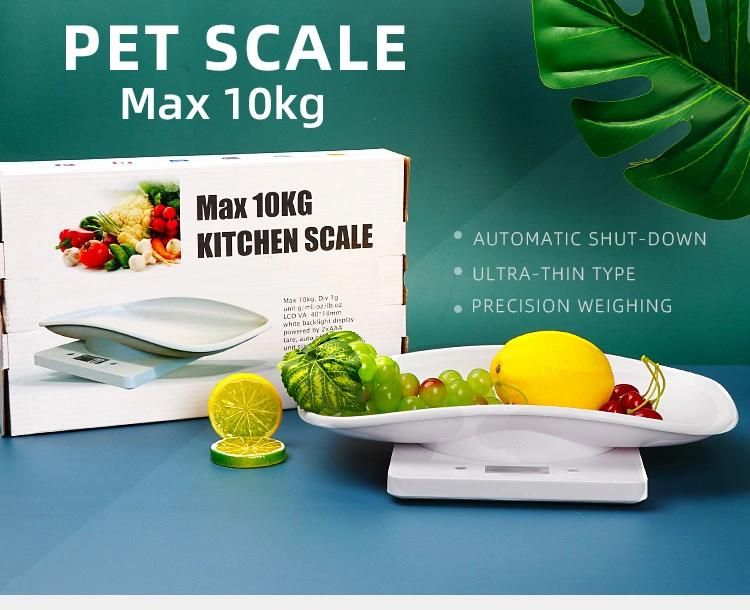 Pet Dog Weighting Scale, Small Kitchen Scale, Digital Pet Scale, Kitchen LCD Display Food Scale for Hamsters/Turtle/Kitten (22 lbs 10kg Capacity)