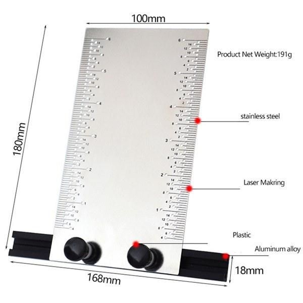 Inch Hole Ruler with Base Multi-Functional Woodworking Marking Ruler DIY Planning Line Tenon and Mortise