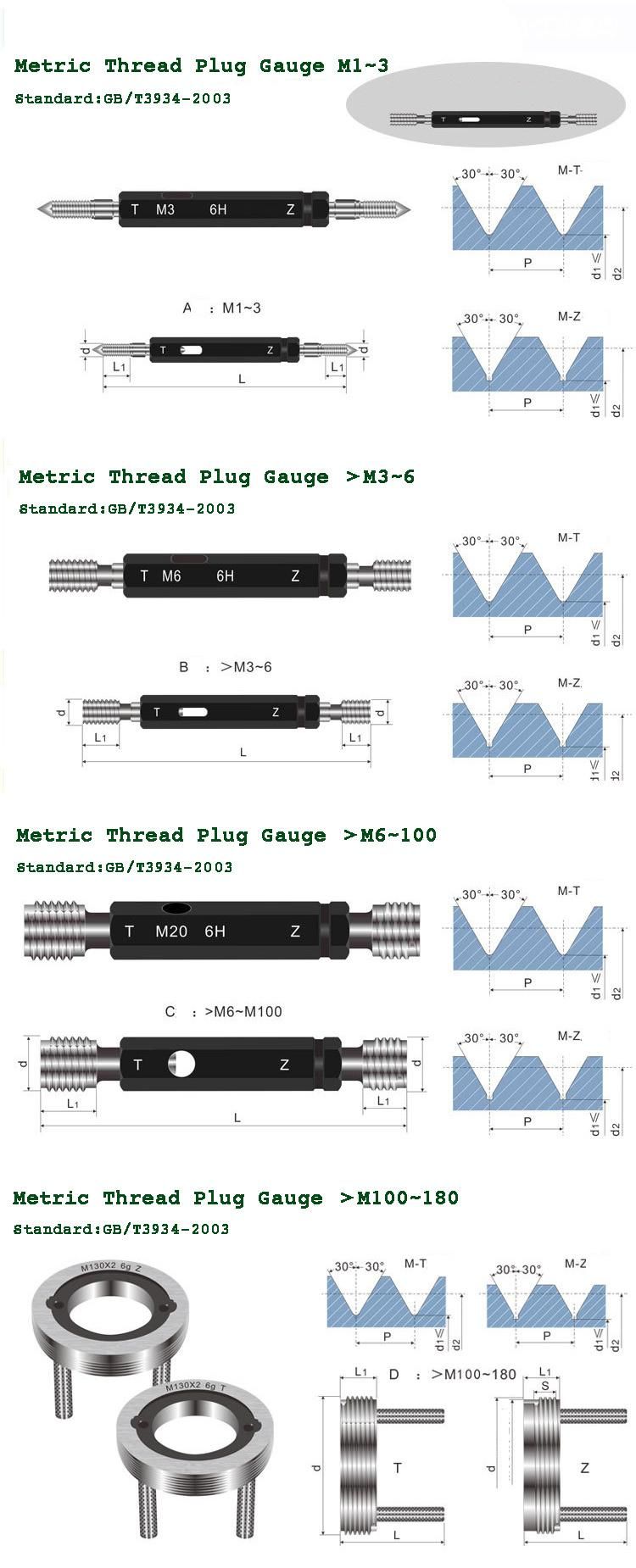 OEM Thread Plug Gauge M, Un, Unc, Unf, DIN Series