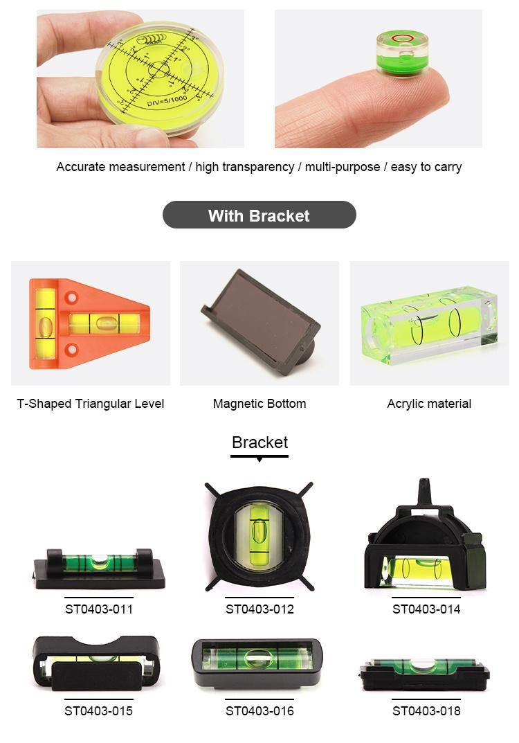 Circular Mini Spirit Level Vials Bullseye Level Measurement Instrument