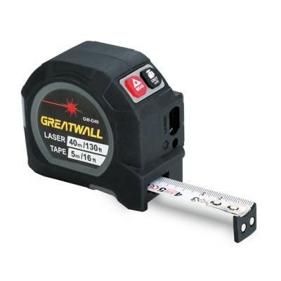 Great Wall New 2 in 1 Laser Distance Meter 40m + Laser Range Finder Electronic Ruler Retractable Steel Tape Measure