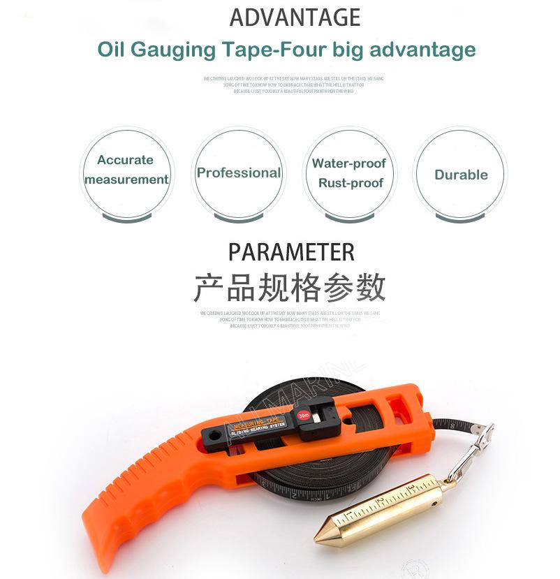 Metric and Inch 10/20/30mter Stainless Steel Oil Dipping Sounding Measuring Tape Oil Tank Gauging Tape
