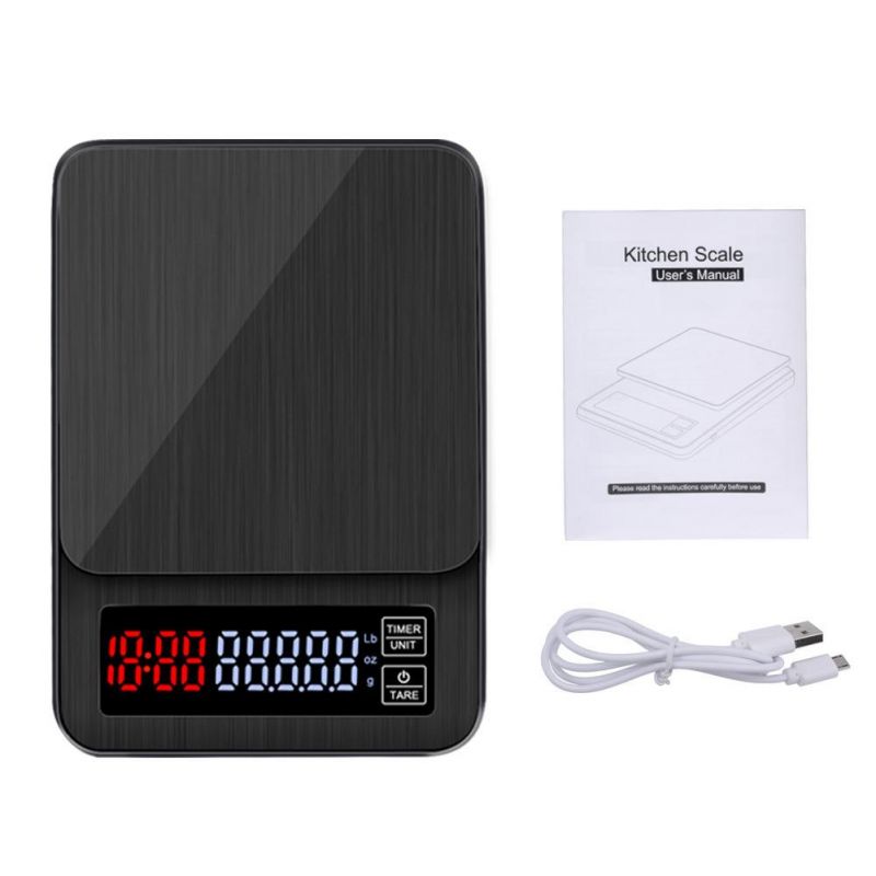 Portable Kitchen Scale High-Precision Electronic Coffee Scale Timing Function