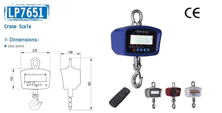 1000kg 2000kg Preferential Price Light Weight Hand Held Digital Hanging Scale