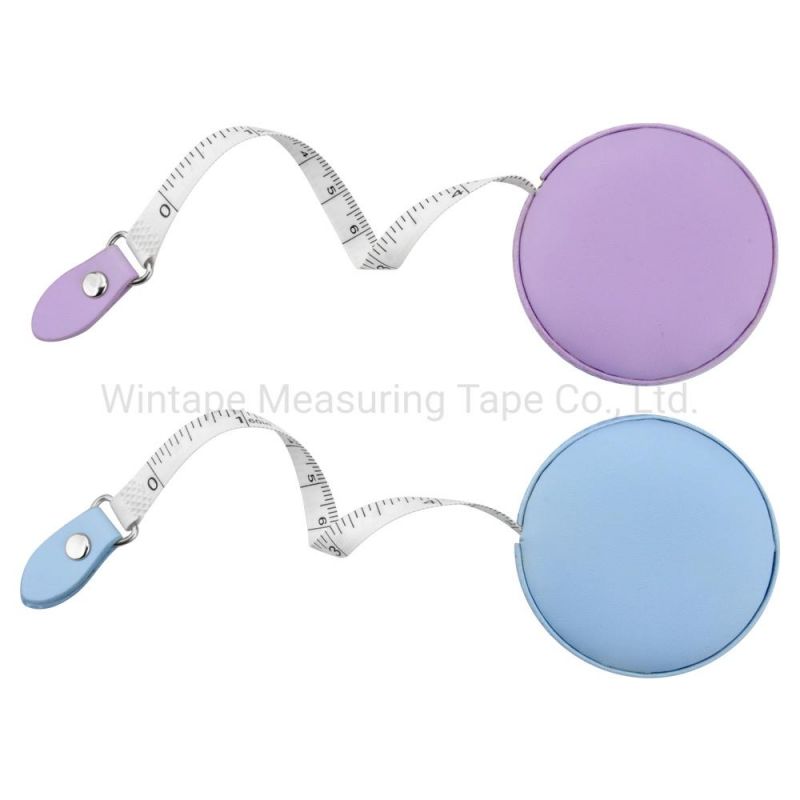 Promotion Mini Colorful PU Leather Tape Measure with Logo 1.5m Retractable Ruler Tape Portable Measuring Tape