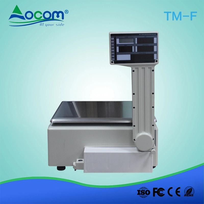 Commodity Barcode Printing Weighing Scale Digital Balance with Label Printer