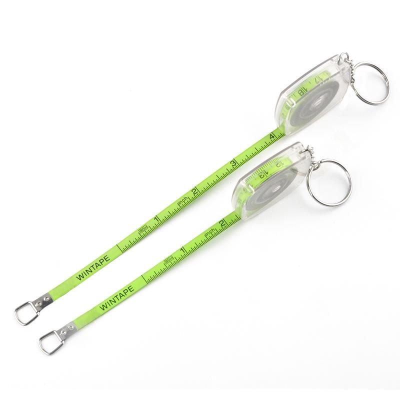 Transparent Plastic Shell with Keychain Functional Mini Retractable Measuring Tape Keychain