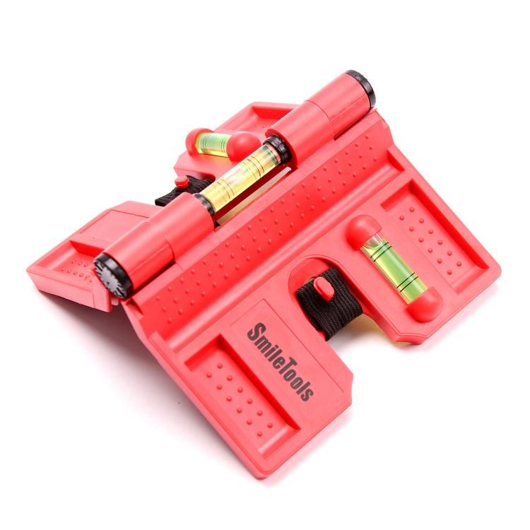 Small Magnetic Post Spirit Level Red Activable Corner Style Measuring Tool Spirit Bubble Level