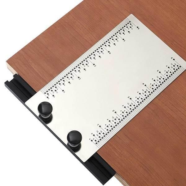 Inch Hole Ruler with Base Multi-Functional Woodworking Marking Ruler DIY Planning Line Tenon and Mortise