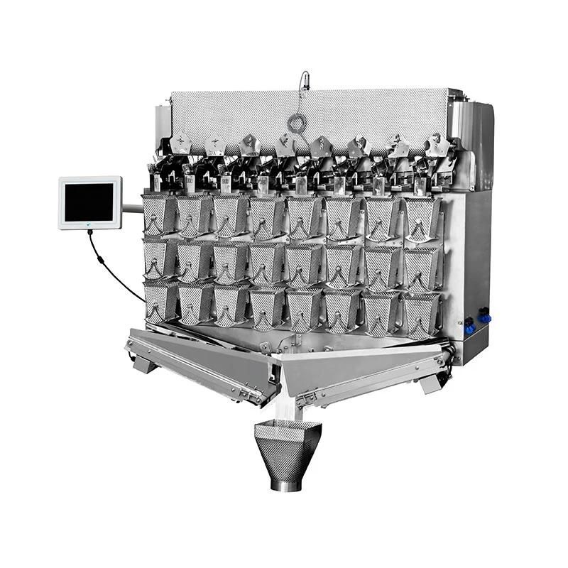 8 Heads Screw Feeding Weigher for The Sticky Meat Products