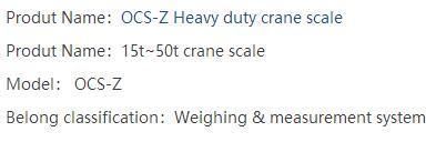 Heavy Duty Casting Aluminum Weighing Crane Scale with Large LED Display 15t~50t