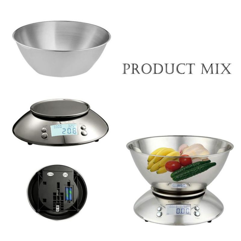 Digital LCD Electronic Weighing Food Scale for Kitchen with Bowl