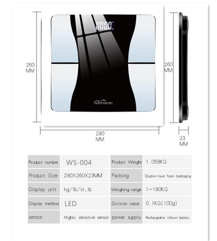 Smart Household Weight Scale USB Charging Fat Scale Electronic Scale