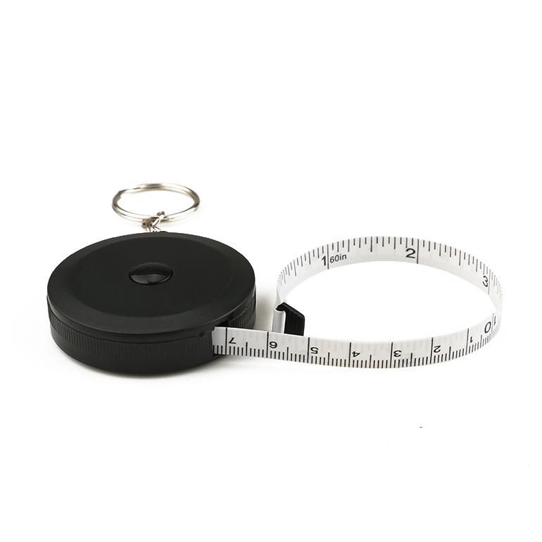 1.5 Meters Black Mini Retractable Custom Tape Measure Keychain