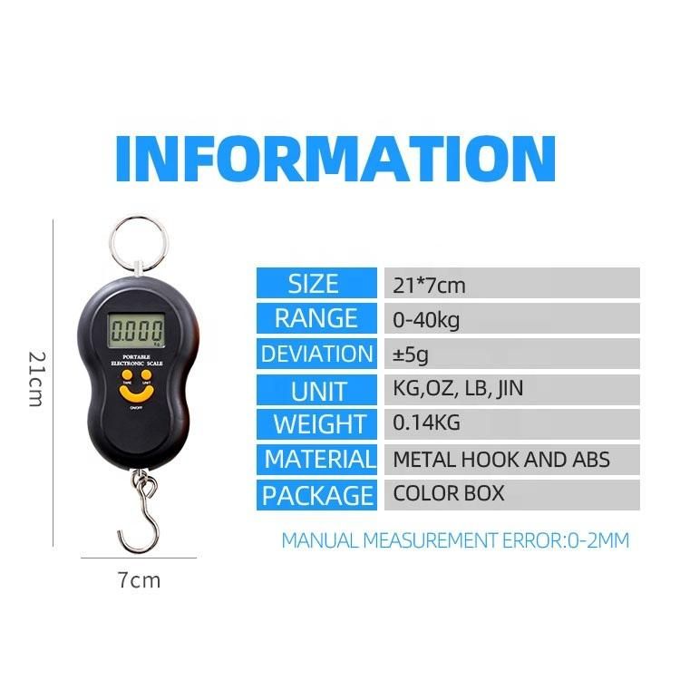 Mini China Electronic Portable Luggage Hanging Scale with Ruler