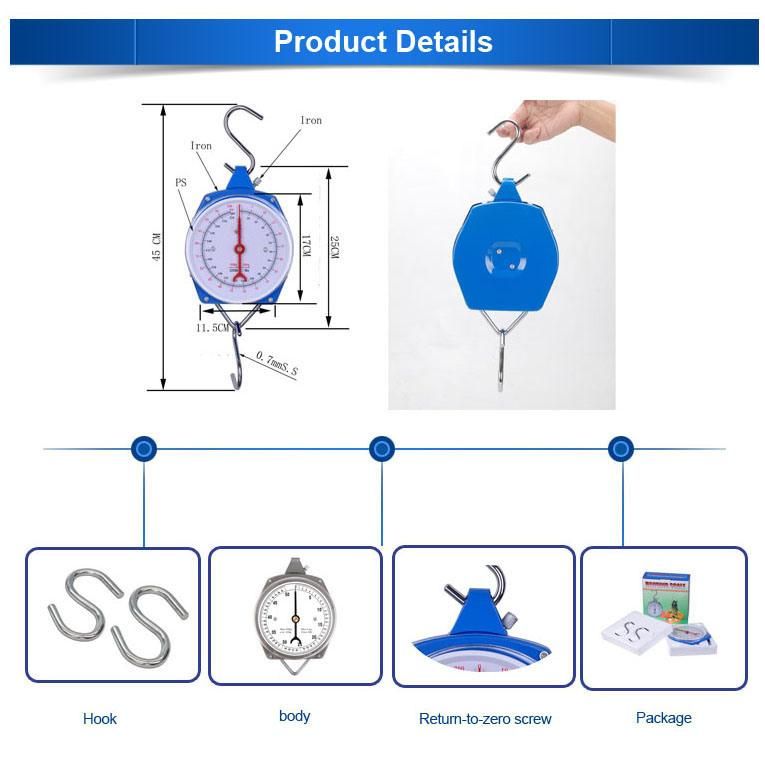 Wholesale Precision Mechanical Hanging Iron PP Plastic Spring Weighing Scale