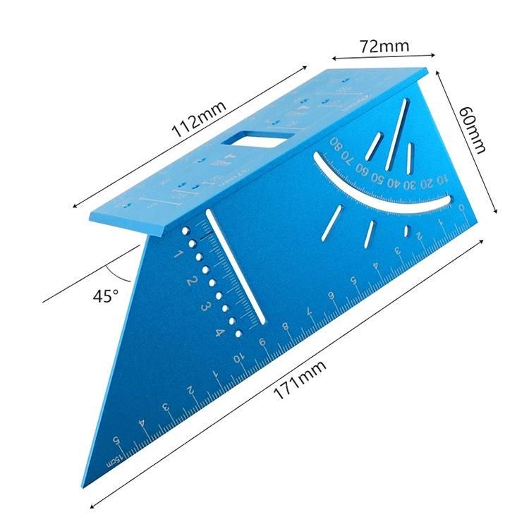 Woodworking Multi-Function Angle Ruler Positioning Wire Ruler Aluminum Alloy 45/90 Degree Right-Angle Scribing Gauge Hinge Hole Drawing Line