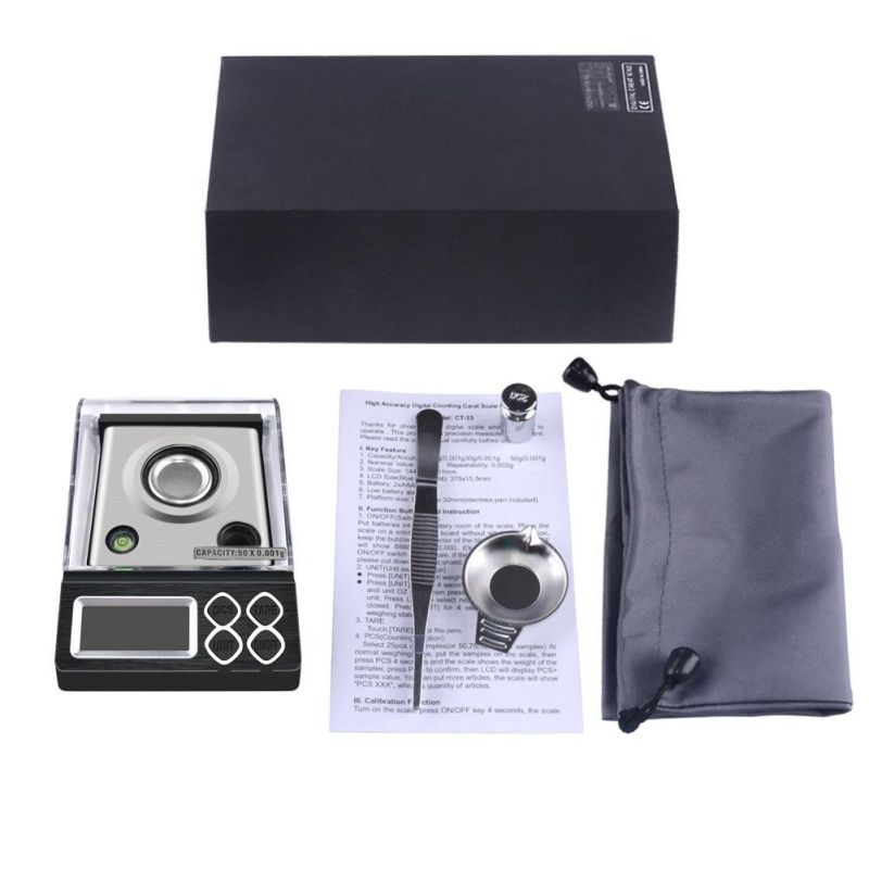 50g/0.001g High Precision Gem Stone Balance Electronic Scales