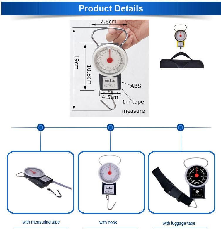 Portable Hanging Mechanical Weighing Luggage Scale 32kg