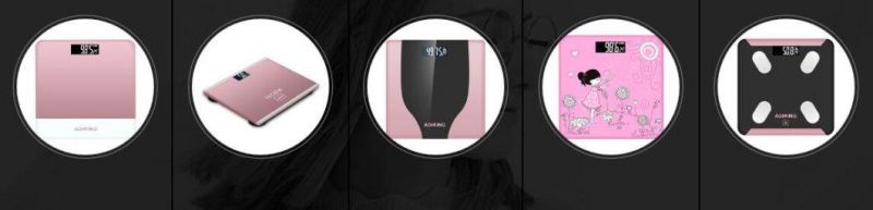 Fashion Design Imprinting High Tempered Glass Bathroom Scale