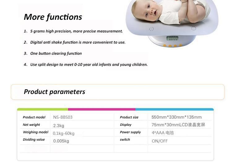 Digital Electronic Solid Color Weighing Hot Selling Electronic Mechanical Infant Baby Scale Electrical Weighting Scale