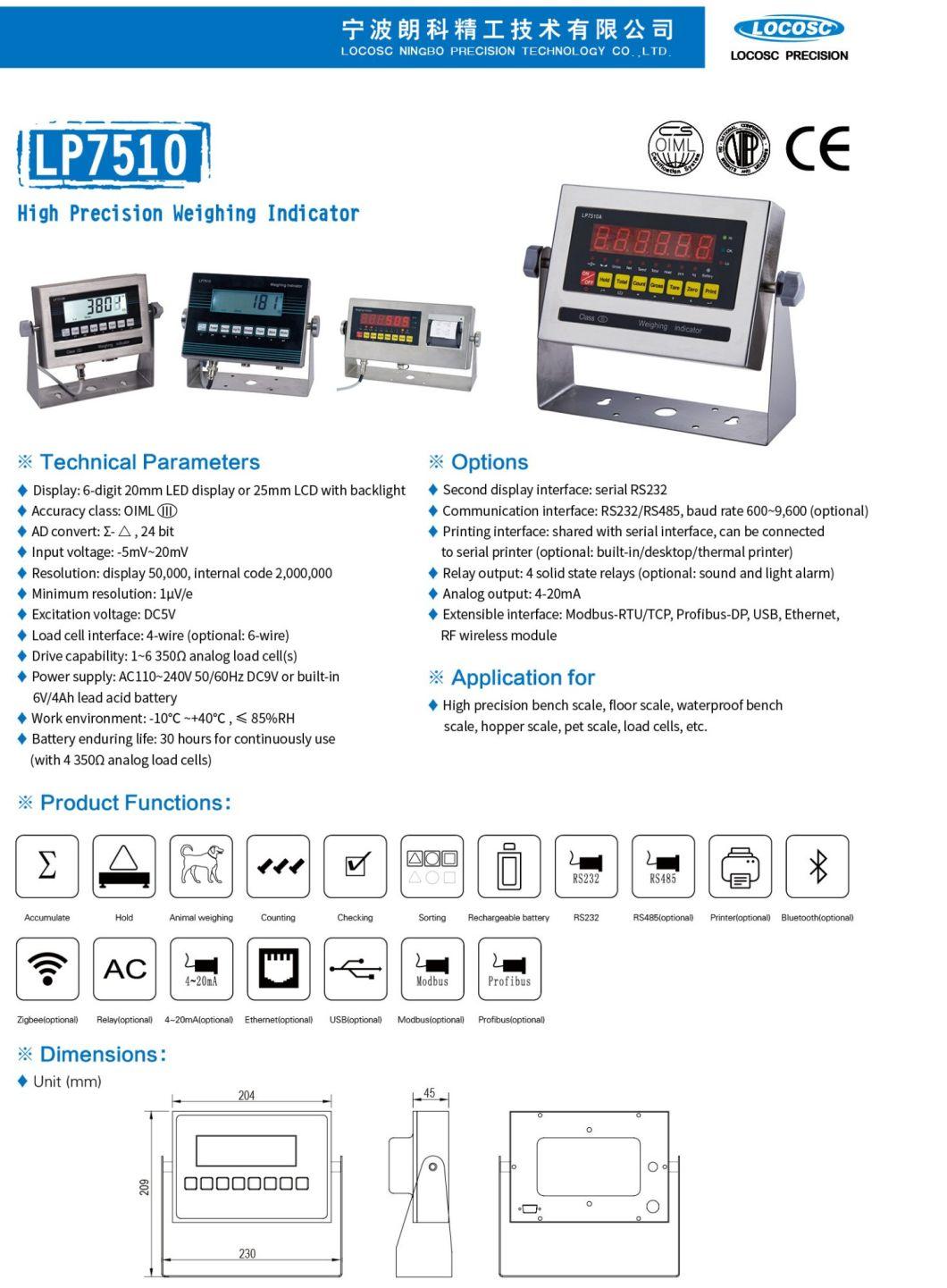 LCD Automatic Electronic Weighing Indicator with Ce Approval