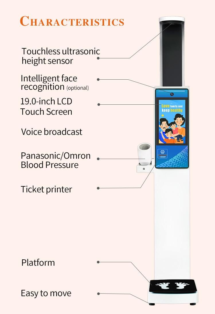 Height and Weight Machine with Blood Pressure Check