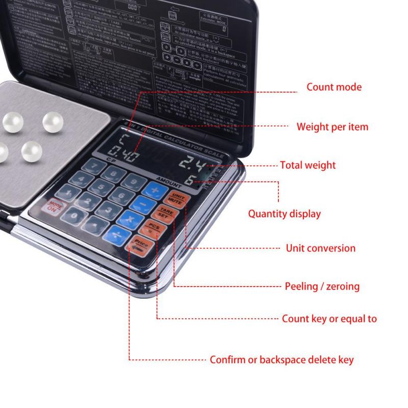 0.01/100g 0.01/200g 0.01/300g 0.01/500g 0.01/1000g Jewelry Scales Balance with Calculator