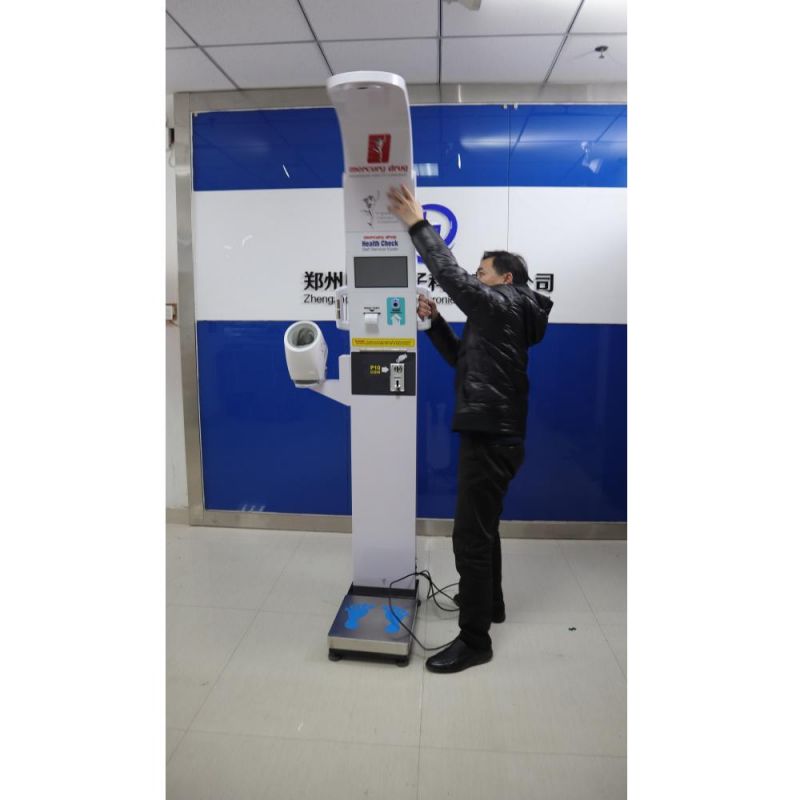 Intelligent Voice Coin Operation Weight and Height Scale Health Checkup Machine Blood Pressure and Fat Measuring Scales